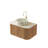 Dina 30" Bathroom Vanity&Sink, Floating Curved Edges Striped Cabinet With Drawer, Round Ceramic Basin With Stone Pattern&Travertine-Pattern Sintered Stone Top, Pre-Assembled, Natura Woodgrain Color-1858751405