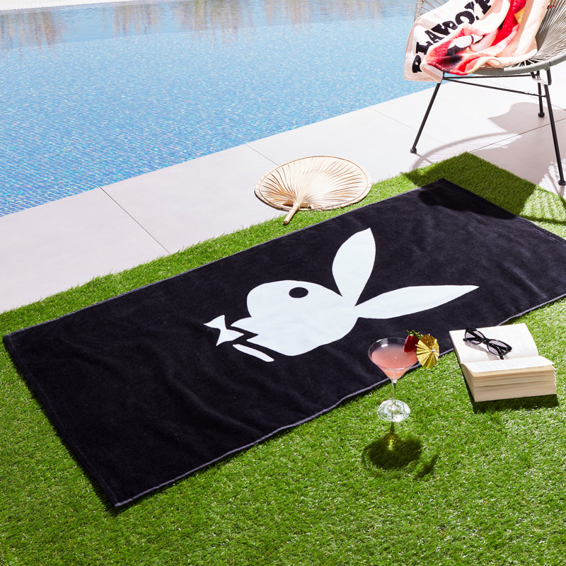 Classic Bunny 100% Cotton Beach Towel Black/White