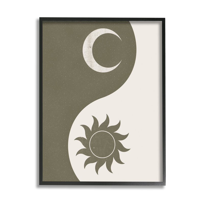 «Solar and Lunar Yin Yang Shape Spiritual Motif» par JJ Design House LLC - cadre flottant, impression sur toile