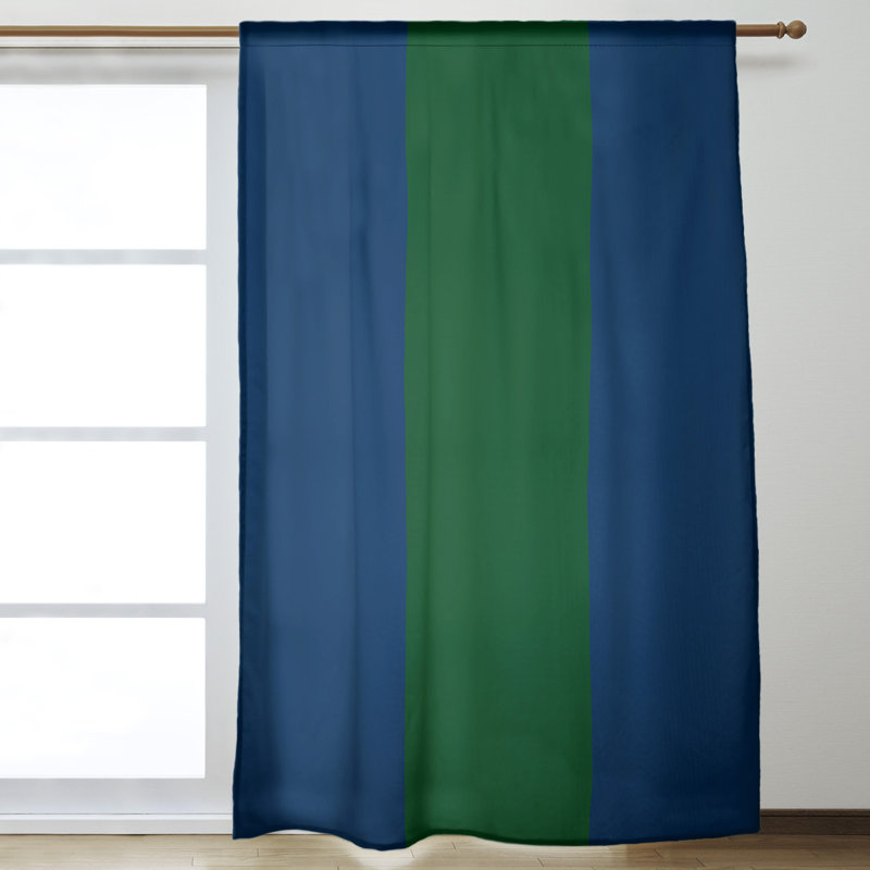 Blackout Curtain Single Panel, Navy/Green