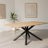 Loan Dining Table, Rectangular Natural Brown Top, Black Metal 79 Inch