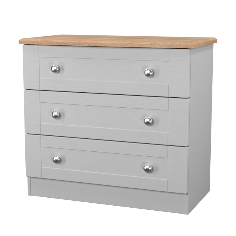 77cm W 3 - Drawer Chest of Drawers, Grey