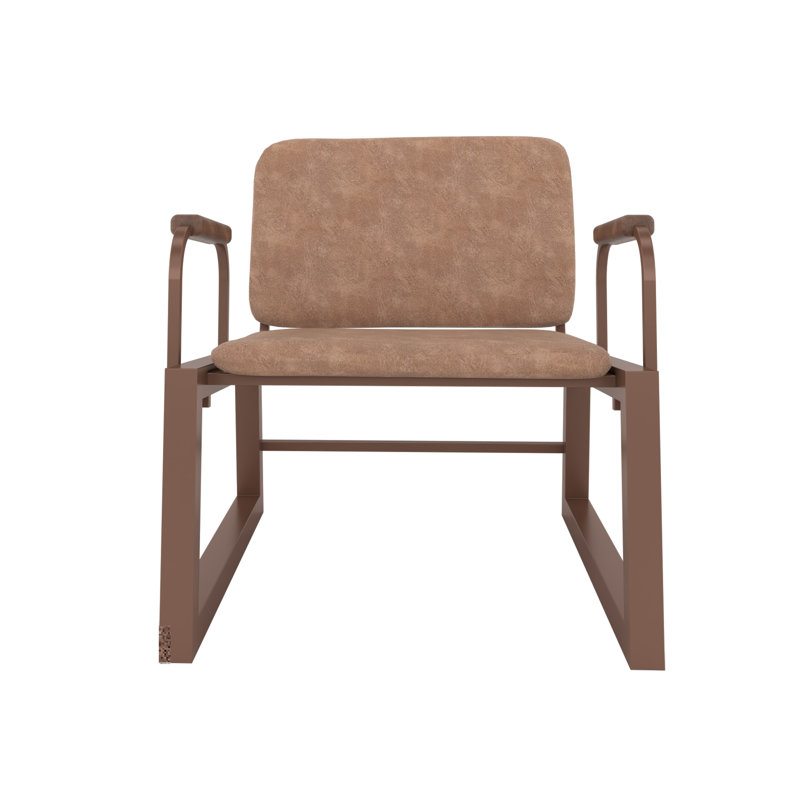 Fauteuil d'appoint pourquoi en acier rembourré pourquoi Corten, Brun, Brun