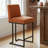 25" Counter Height Upholstered Bar Stools With Textured Fabric Seats And Black Metal Base-1595491124
