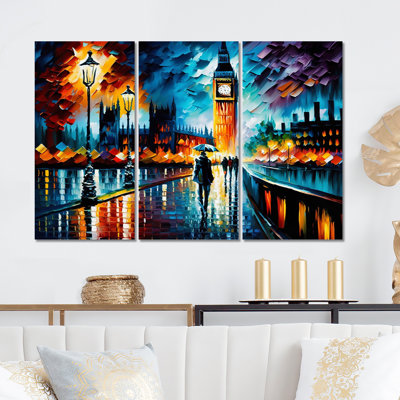 «Colorful City In London II - Cityscapes», art mural sur toile