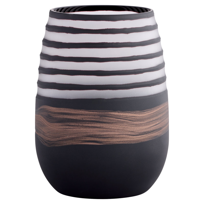Midnight Road Handmade Glass Table Vase, 11.75" H x 8.5" W x 8.5" D