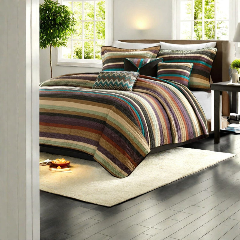 Ensemble de literie réversible en coton rembourré simple TG, maison moderne rustique