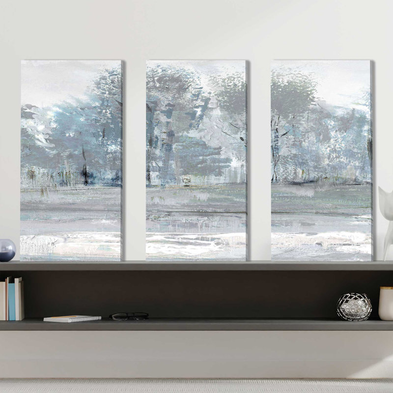 «High Meadow II» par Susan Jill, peinture sur toile tendue 3 pièces, H 24 po x l 36 po