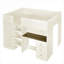 Lit plateforme mezzanine en bois massif doux avec rangement, armoire, bureau, tablettes et tiroirs
