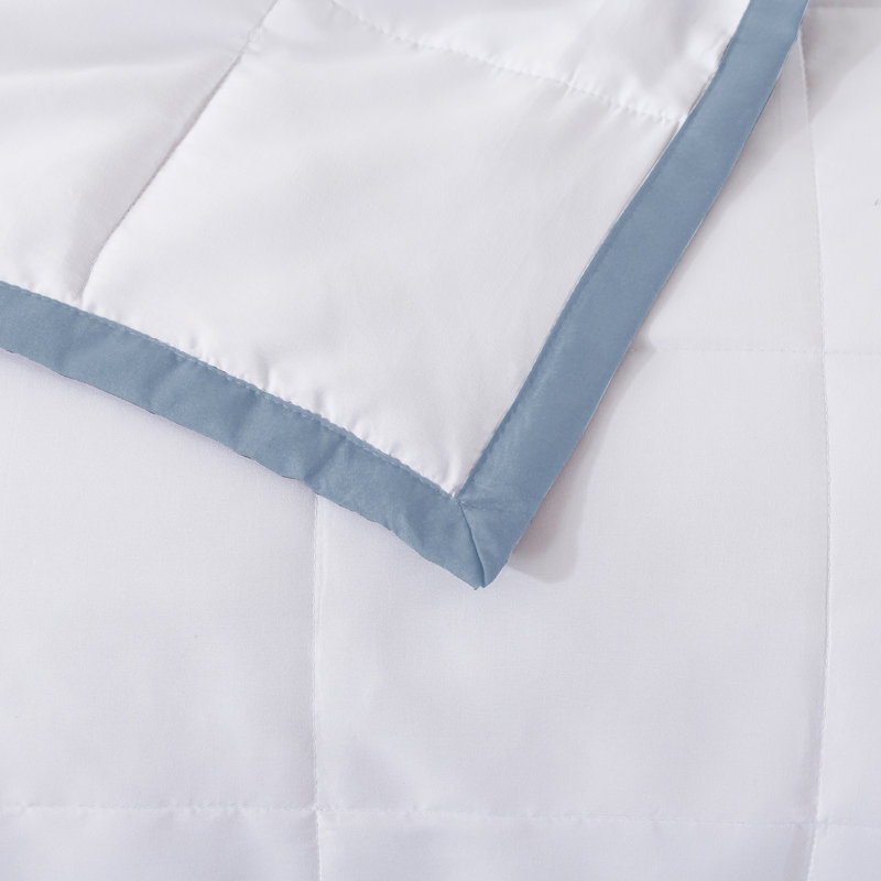 Plain Weave / Muslin Throw Blanket, Light Blue/White, Twin