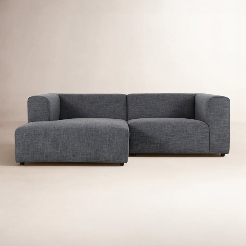 Lawndale Chaise Sectional, Left Hand Facing, Saxon Charcoal Polyester Blend