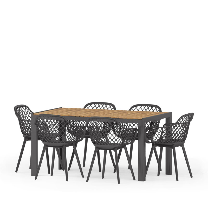 Arth 6 - Person Acacia Patio Dining Set with Rectangular Table