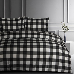 Ensemble de housse de couette simple en microfibre à carreaux Buffalo