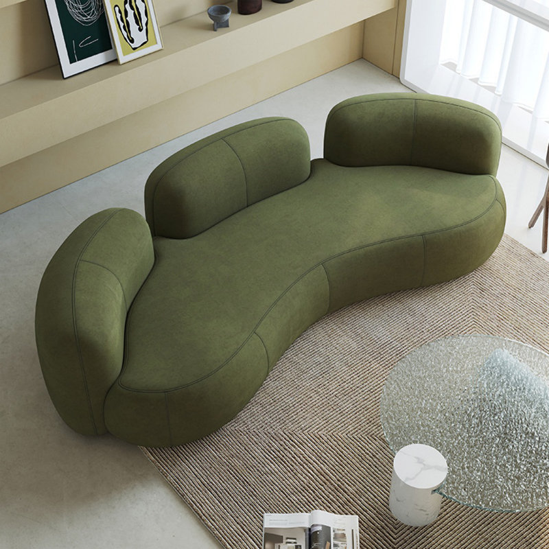 Modern Simple Curved Green Sofa