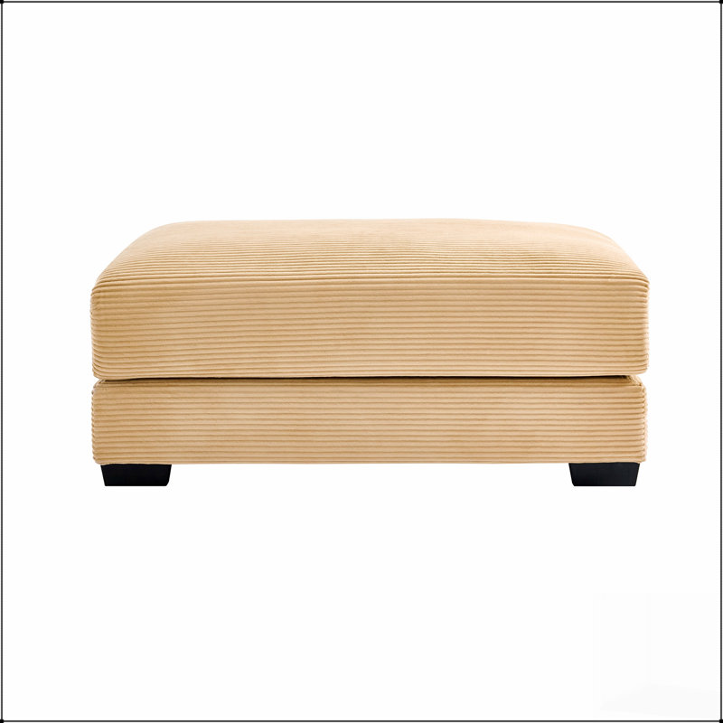 Repose-pieds en velours côtelé de 28 pouces avec accoudoirs épais et dossier ergonomique pour plus de confort et de soutien