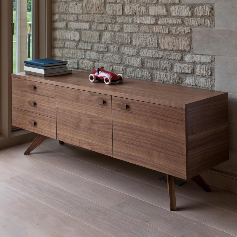 Cross 74.02'' W Solid Wood Sideboard, Brown