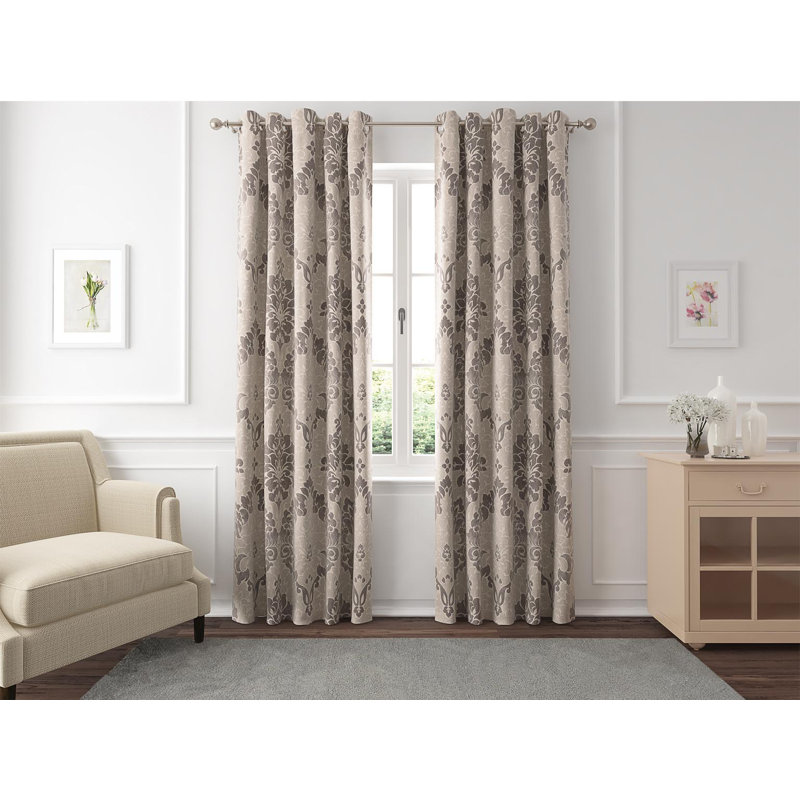 Rudnick Room Darkening Curtain Pair, Stone