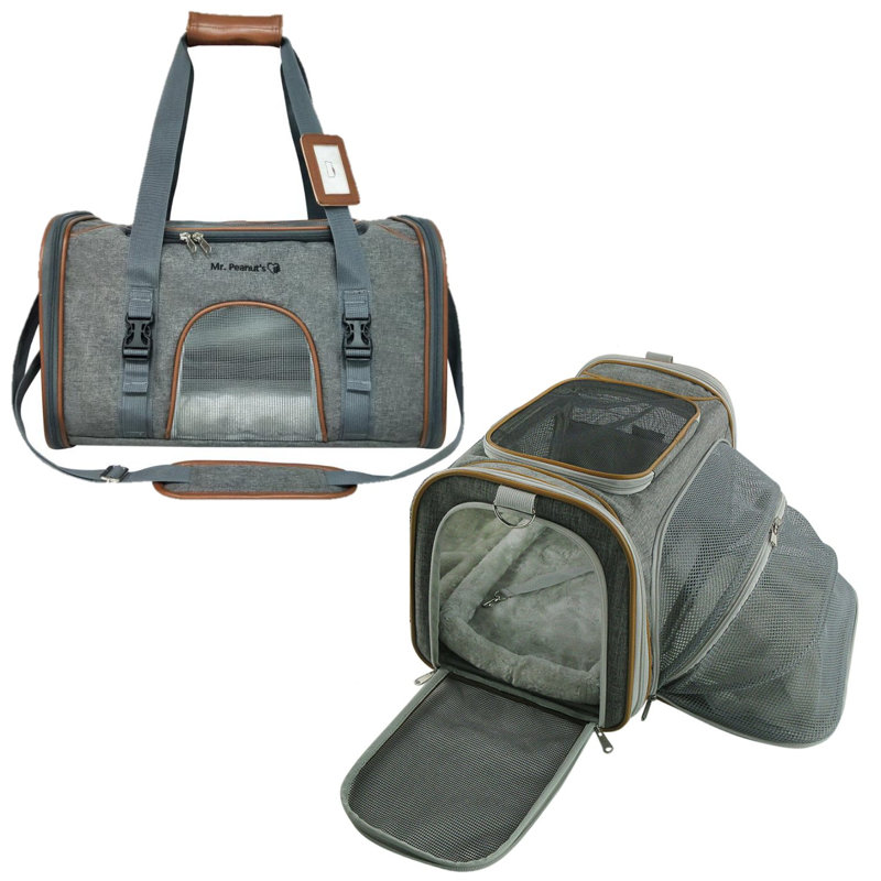 Collapsible Soft-Sided Crate with 2 Doors, Twilight Gray