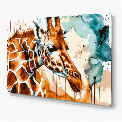 Art mural gris en forme de girafe