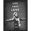 «Banksy Hope Faith Love Wall Art gris foncé, décoration murale industrielle, citations inspirantes» sur papier-98267371-98267372