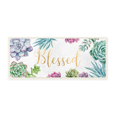 " Chic Blessed Expression Purple Succulent Greenery "