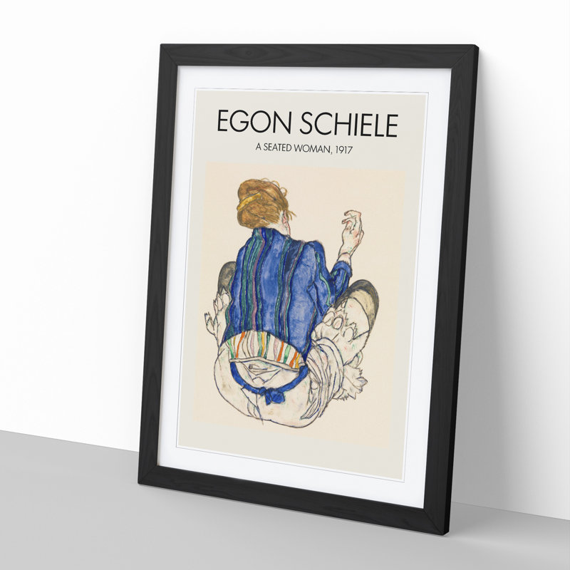 Seated Woman Vol.2 by Egon Schiele - Picture Frame Graphic Art, 36cm H x 27cm W x 2cm D