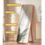 Miroir moderne autoportant complet en bois à bord arrondi pour la décoration de chambre à coucher-529100355