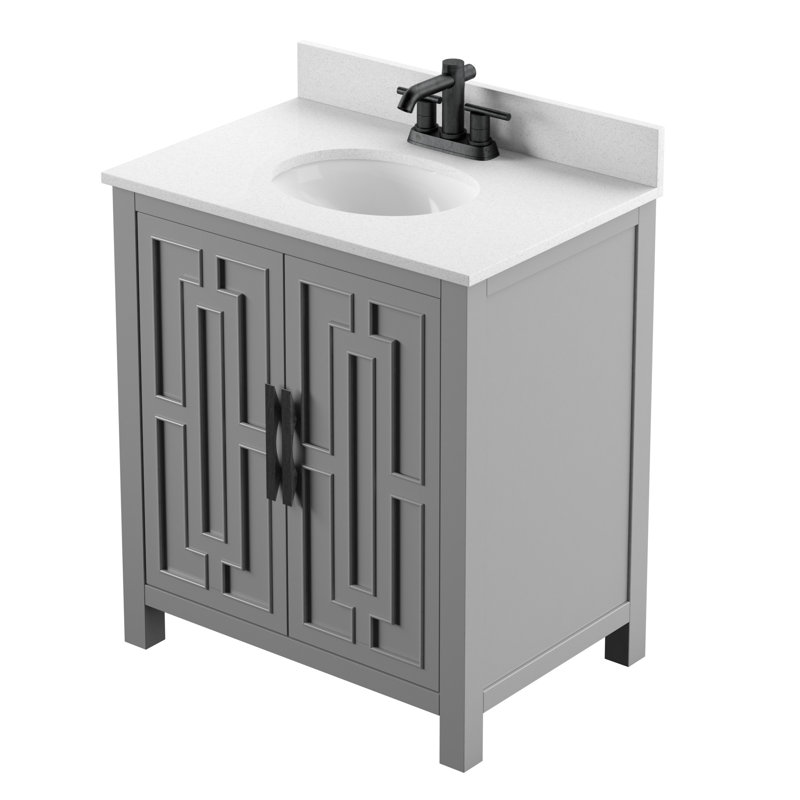 Ensemble de meuble-lavabo simple 29,88 "Casandra, Gris Huron