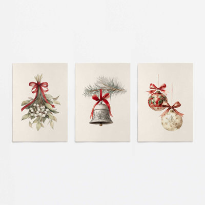 Ensemble de 3 estampes Tinsel & Tidings