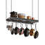 Hanging Pot Rack, Ceiling Wall Mounted Pot Rack for Kitchen, Industrial Style Pot Hanger with 18 Hooks,Rustic Brown and Black-1061493472