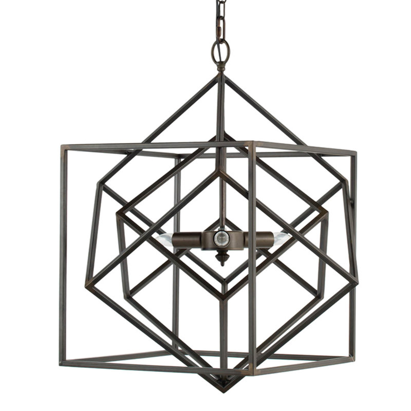 Lustre géométrique unique à 3 lumières Glaspie