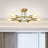 DLLT 6-Light Sputnik Semi Flush Mount Ceiling Light, Gold