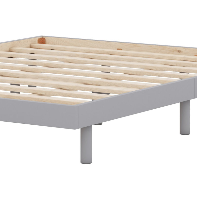 Modern Design Floating Platform Bed Frame, Gray, Queen