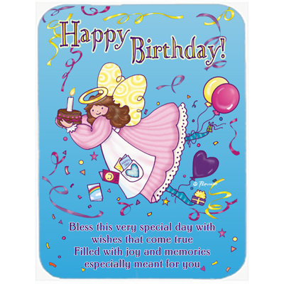 Happy Birthday Angel Glass Cutting Board