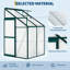 Serre de plain-pied 4 x 4 pi pour patio et cour arrière - Panneaux en polycarbonate, porte coulissante, évent de toit réglable-128066365