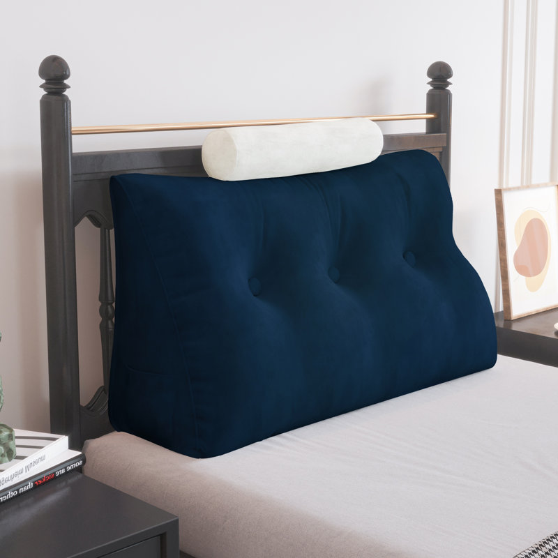Triangular Backrest Cushion, Blue, 50cm x 140cm