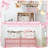 3 Pcs  Hydrangea Foldable Storage Baskets  Flower Laundry Basket With Handles Waterproof Storage Bins Fabric Shelf Baskets For Organizing Closet Clothes