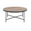 Table basse ronde de style industriel 1pc, meubles de salon en métal avec barre transversale