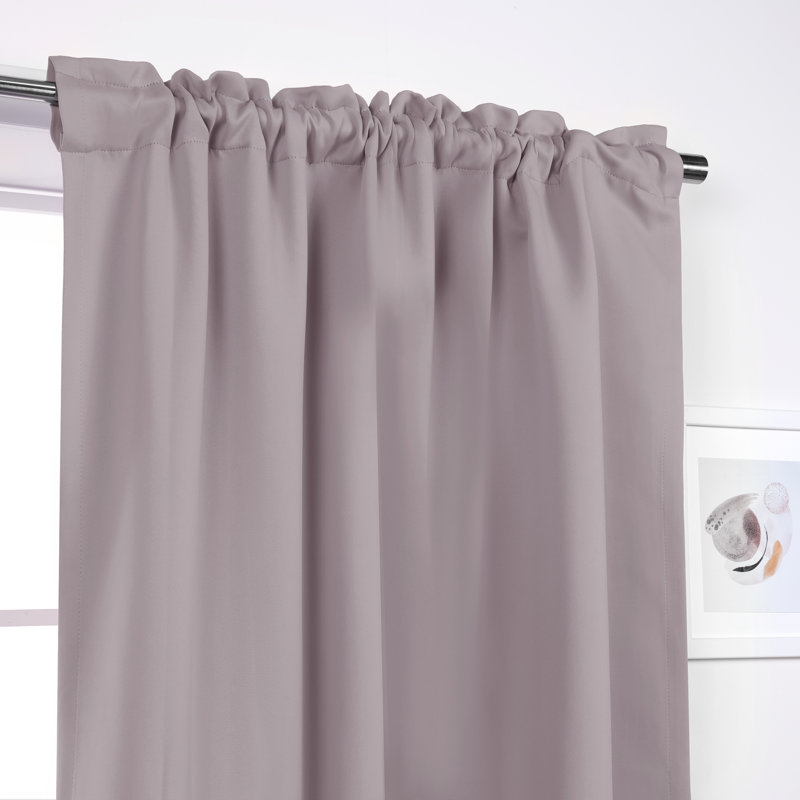 Bantam Solid Blackout Thermal Rod Pocket Curtain Panels, 52" W x 84" L, Clay