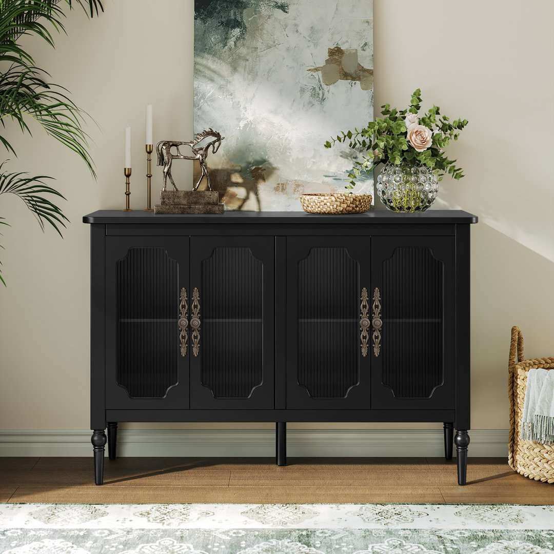 Gurbachan 48-inch Vintage Sideboard with Four Glass Doors Charlton Home®