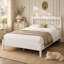 Lit plateforme double en bois avec tête de lit classique Bolton-48377945