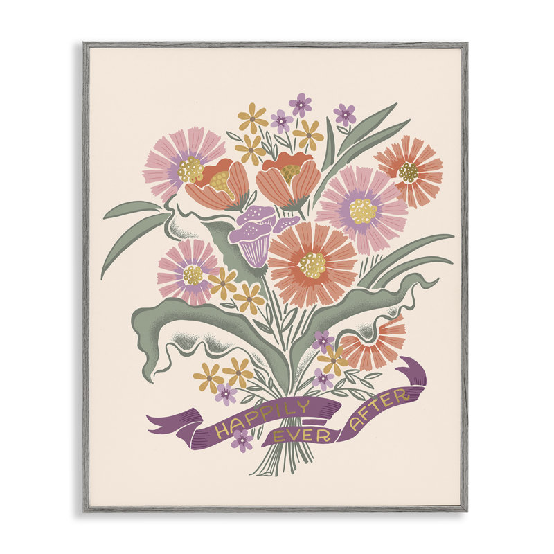 «Happily Ever After Bouquet», estampe numérique, conception de Muffin Grayson, Estampe numérique Farmhouse, H 14 po x l 11 po