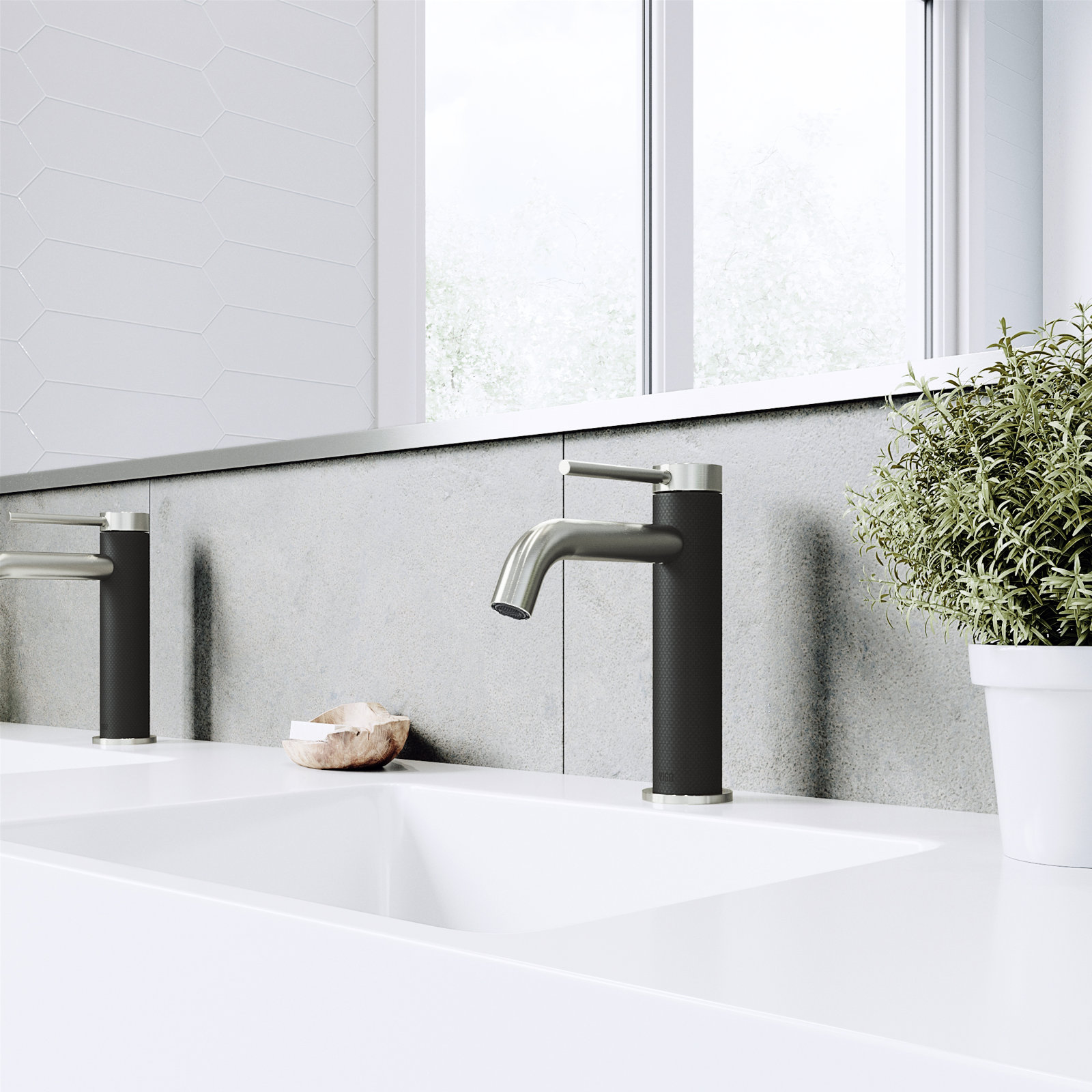 Madison 8" H Single Handle Single Hole Bathroom Faucet , Brushed Nickel