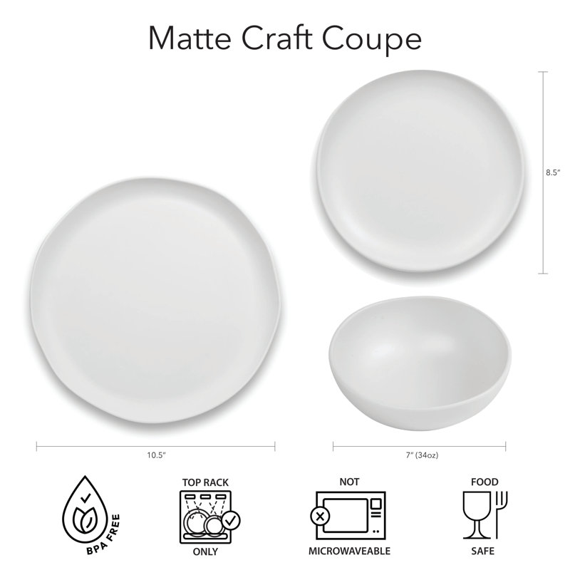 Laya Matte Coupe Melamine Dinner Plate