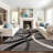 Devonshire Abstract Gray/Black/Ivory Area Rug-1674906352