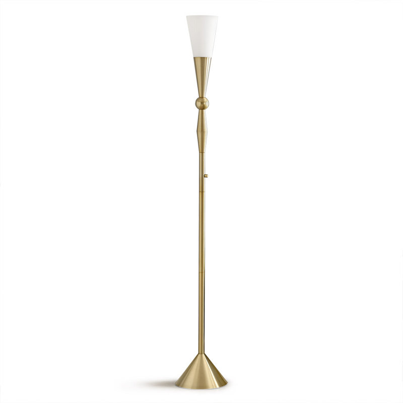 Hagans 72'' Torchiere Floor Lamp, Antique Brass