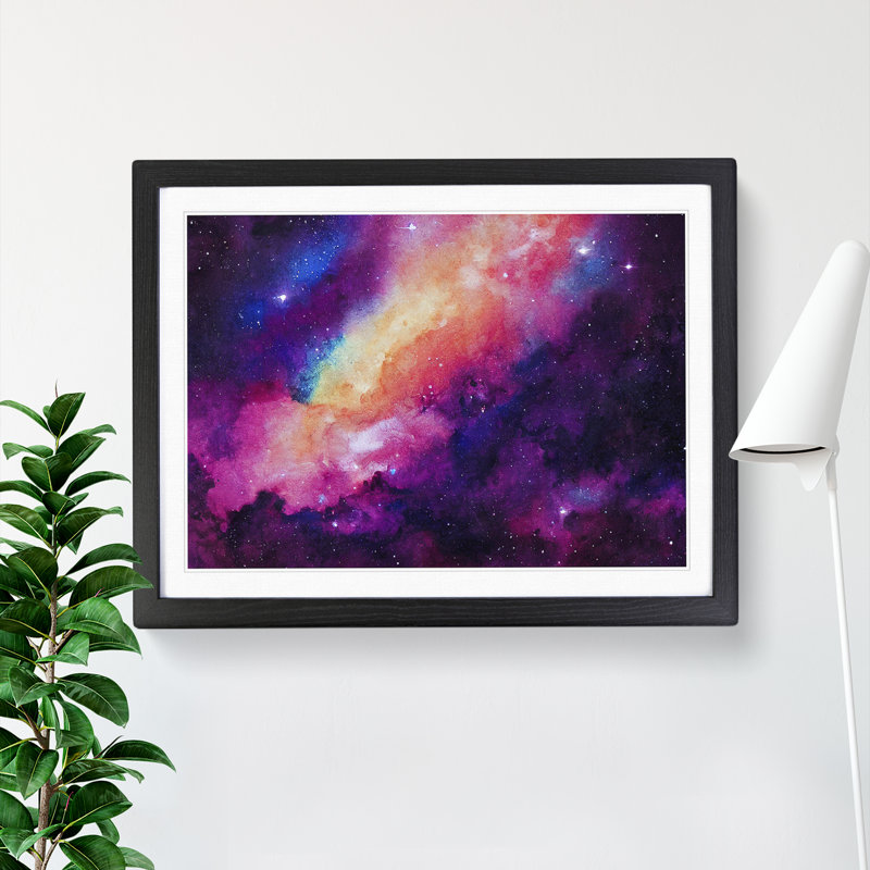 Galaxy Explosion - Single Picture Frame Print, Black Framed, 34cm H x 46cm W x 2cm D