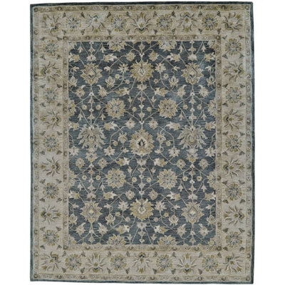 Eaton Wool Oriental Area Rug in Smoke
