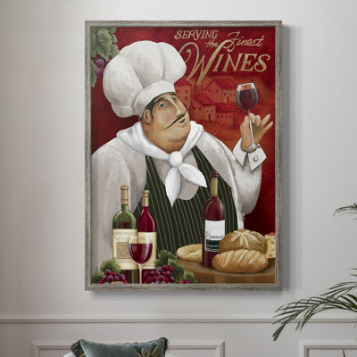 «Finest Wine Chef», reproduction encadrée - bois massif
