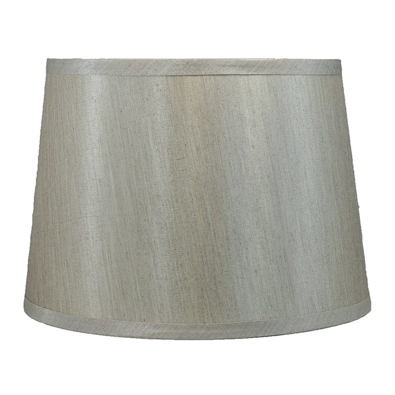Abat-jour tambour en soie / shantung (araignée), Champagne, H 8,5 po x l 12 po P 12 po